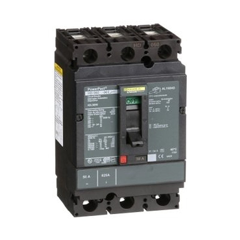 Circuit breaker, PowerPacT H, 50A, 3 pole, 600VAC, 14kA, lugs, thermal magnetic, 80% (Circuit breaker PowerPacT H) is a Schneider Electric product. Designed for reliable performance and long service life. Available across Iraq — contact us for pricing and delivery options.