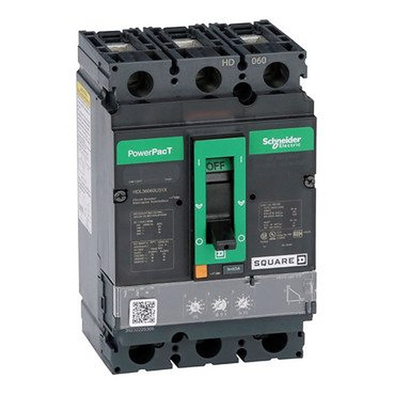Circuit breaker, PowerPacT H, 60A, 3 pole, 600VAC, 14kA, lugs, Micrologic 3.2, 80% (Circuit breaker PowerPacT H) is a Schneider Electric product. Designed for reliable performance and long service life. Available across Iraq — contact us for pricing and delivery options.