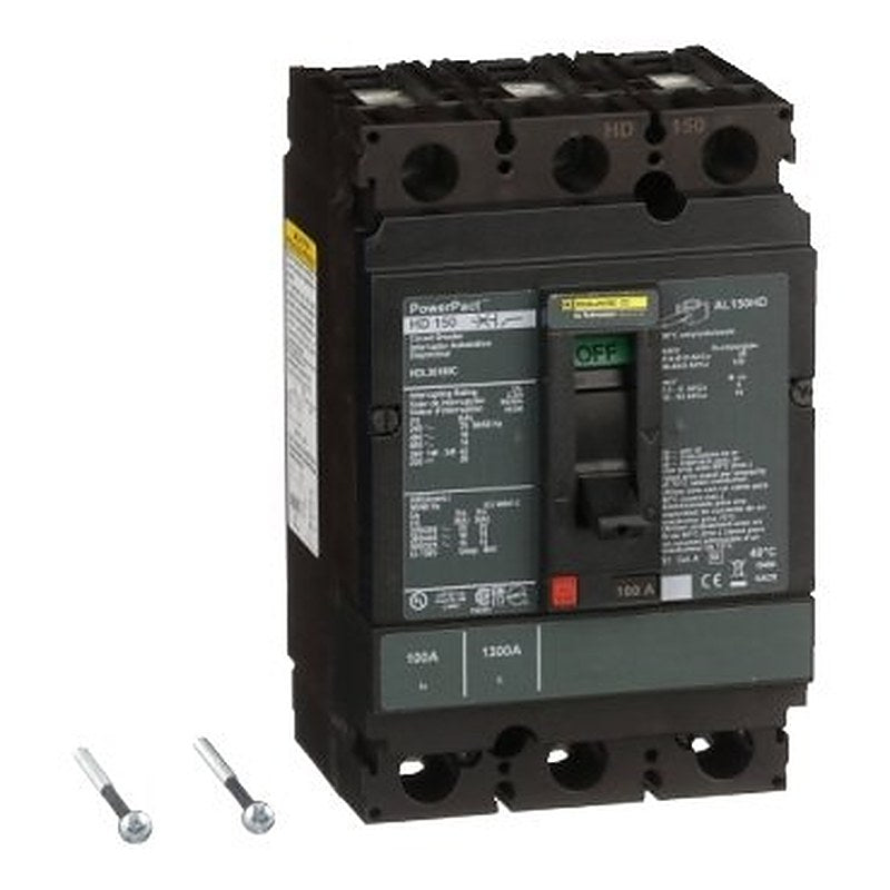 Circuit breaker, PowerPacT H, 100A, 3 pole, 600VAC, 14kA, lugs, thermal magnetic, 100% (Circuit breaker PowerPacT H) is a Schneider Electric product. Designed for reliable performance and long service life. Available across Iraq — contact us for pricing and delivery options.