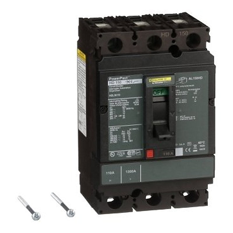 Circuit breaker, PowerPacT H, 110A, 3 pole, 600VAC, 14kA, lugs, thermal magnetic, 80% (Circuit breaker PowerPacT H) is a Schneider Electric product. Designed for reliable performance and long service life. Available across Iraq — contact us for pricing and delivery options.