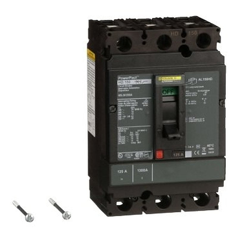 Circuit breaker, PowerPacT H, 125A, 3 pole, 600VAC, 14kA, lugs, thermal magnetic, 80%, shunt (Circuit breaker PowerPacT H) is a Schneider Electric product. Designed for reliable performance and long service life. Available across Iraq — contact us for pricing and delivery options.