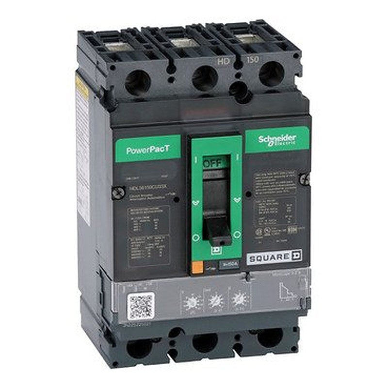 Circuit breaker, PowerPacT H, 150A, 3 pole, 600VAC, 14kA, lugs, Micrologic 3.2S, 100% (Circuit breaker PowerPacT H) is a Schneider Electric product. Designed for reliable performance and long service life. Available across Iraq — contact us for pricing and delivery options.