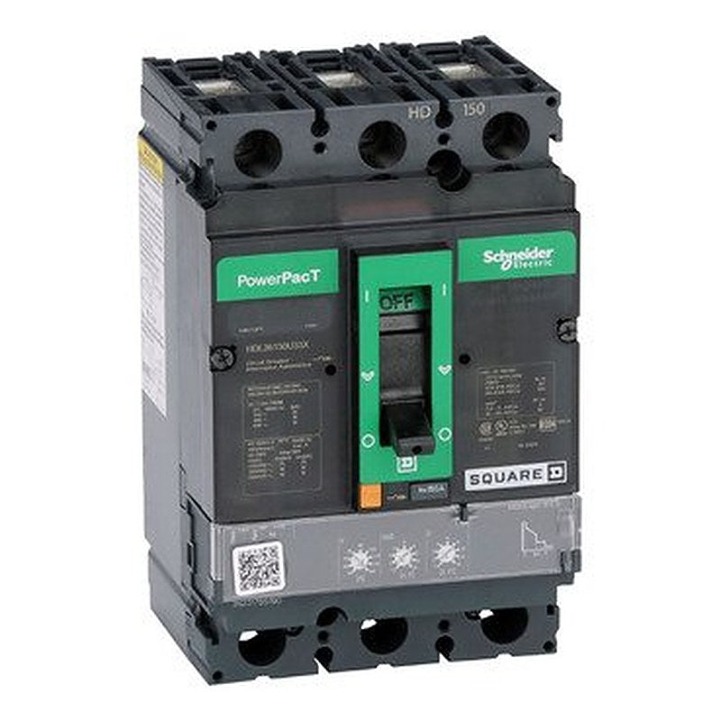 Circuit breaker, PowerPacT H, 150A, 3 pole, 600VAC, 14kA, lugs, Micrologic 3.2S, 80% (Circuit breaker PowerPacT H) is a Schneider Electric product. Designed for reliable performance and long service life. Available across Iraq — contact us for pricing and delivery options.
