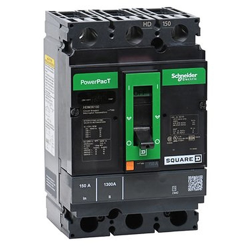 Circuit breaker, PowerPacT H, 150A, 3 pole, 600VAC, 14kA, lugs, thermal magnetic, 80% (Circuit breaker PowerPacT H) is a Schneider Electric product. Designed for reliable performance and long service life. Available across Iraq — contact us for pricing and delivery options.
