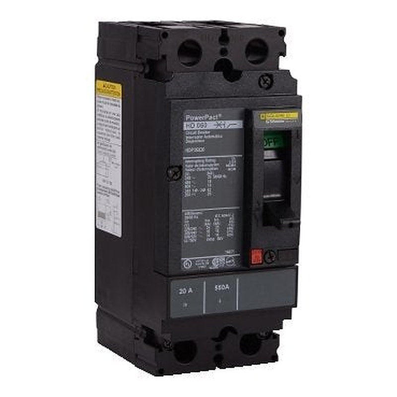 Circuit breaker, PowerPacT H, 20A, 2 pole, 600VAC, 14kA, lugs, thermal magnetic, 80% (Circuit breaker PowerPacT H) is a Schneider Electric product. Designed for reliable performance and long service life. Available across Iraq — contact us for pricing and delivery options.