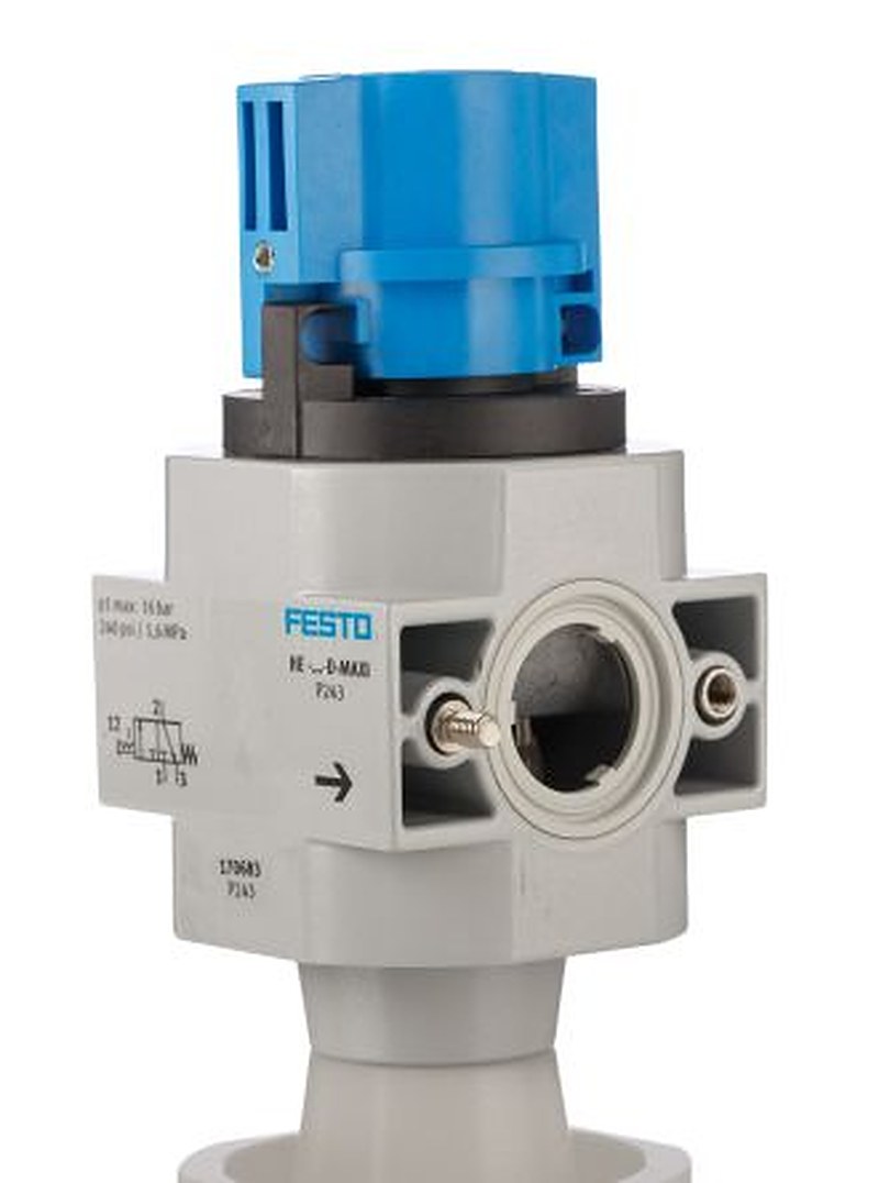 Festo Locking Shut-Off Valve Pneumatic Manual Control Valve HE Series 3/8 in, 170683