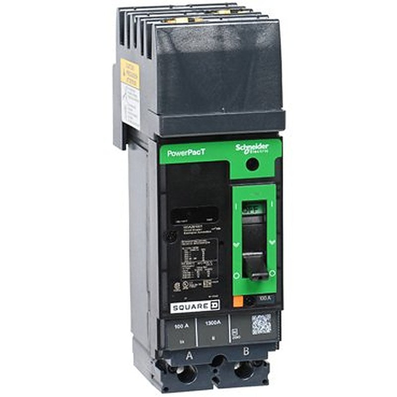Circuit breaker, PowerPacT H, 100A, 2 pole, 600VAC, 18kA, I-Line, thermal magnetic, 80%, AB (Circuit breaker PowerPacT H) is a Schneider Electric product. Designed for reliable performance and long service life. Available across Iraq — contact us for pricing and delivery options.