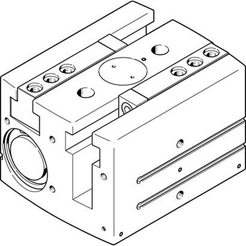 Festo 2 Finger Double Acting Action Pneumatic Gripper, HGPL-63-60-A-B, Parallel Gripping Type