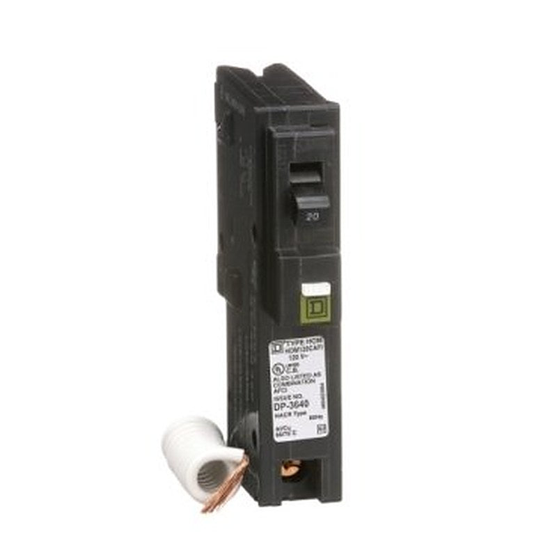 Mini circuit breaker, Homeline, 20A, 1 pole, 120VAC, 10kA AIR, combo arc fault, pigtail neutral, plug in, UL [TAA] (Mini circuit breaker Homeline) is a Schneider Electric product. Designed for reliable performance and long service life. Available across Iraq — contact us for pricing and delivery options.