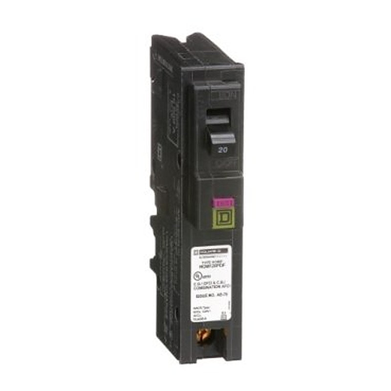 Mini circuit breaker, Homeline, 20A, 1 pole, 120VAC, 10kA AIR, combo ARC/ground fault, plug on neutral, plug in, UL [TAA] (Mini circuit breaker Homeline) is a Schneider Electric product. Designed for reliable performance and long service life. Available across Iraq — contact us for pricing and delivery options.
