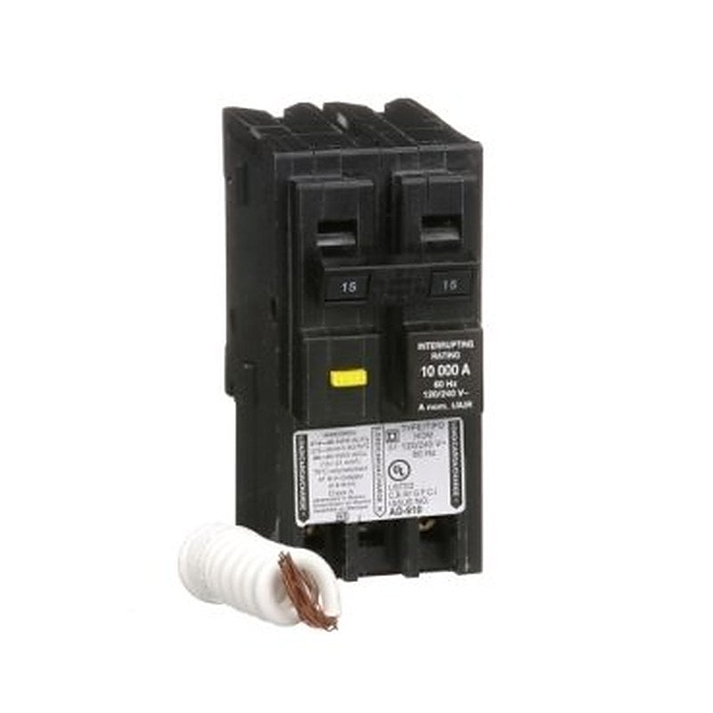 Mini circuit breaker, Homeline, 15A, 2 pole, 120/240VAC, 10kA AIR, ground fault class A, plug in, UL (Mini circuit breaker Homeline) is a Schneider Electric product. Designed for reliable performance and long service life. Available across Iraq — contact us for pricing and delivery options.