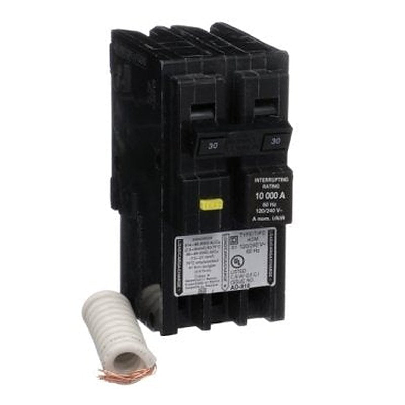 Mini circuit breaker, Homeline, 30A, 2 pole, 120/240VAC, 10kA AIR, ground fault class A, plug in, UL [TAA] (Mini circuit breaker Homeline) is a Schneider Electric product. Designed for reliable performance and long service life. Available across Iraq — contact us for pricing and delivery options.