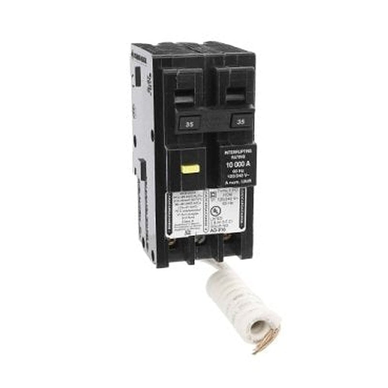 Mini circuit breaker, Homeline, 35A, 2 pole, 120/240VAC, 10kA AIR, ground fault class A, plug in, UL [TAA] (Mini circuit breaker Homeline) is a Schneider Electric product. Designed for reliable performance and long service life. Available across Iraq — contact us for pricing and delivery options.