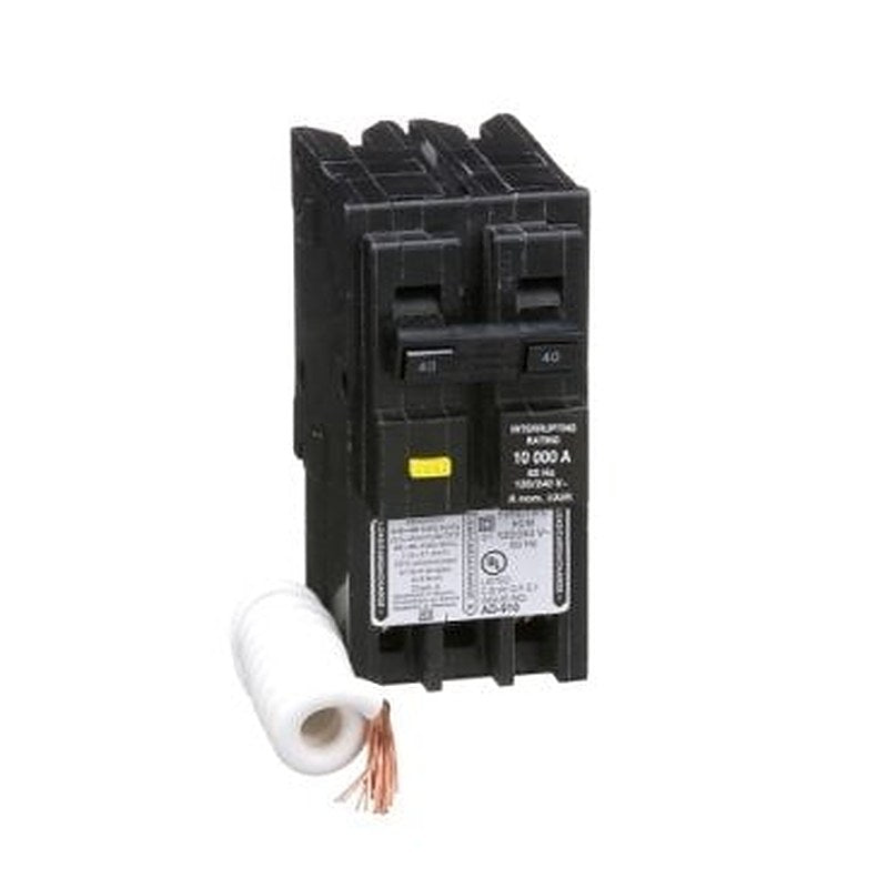 Mini circuit breaker, Homeline, 40A, 2 pole, 120/240VAC, 10kA AIR, ground fault class A, plug in, UL [TAA] (Mini circuit breaker Homeline) is a Schneider Electric product. Designed for reliable performance and long service life. Available across Iraq — contact us for pricing and delivery options.