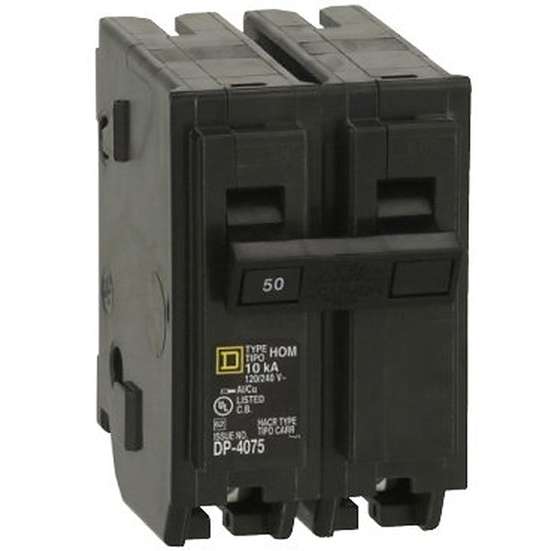 Mini circuit breaker, Homeline, 50A, 2 pole, 120/240VAC, 10kA AIR, standard type, plug in, UL (Mini circuit breaker Homeline) is a Schneider Electric product. Designed for reliable performance and long service life. Available across Iraq — contact us for pricing and delivery options.