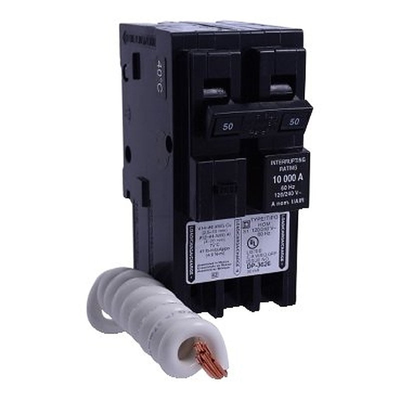 Mini circuit breaker, Homeline, 50A, 2 pole, 120/240VAC, 10kA AIR, ground fault class B, plug in, UL [TAA] (Mini circuit breaker Homeline) is a Schneider Electric product. Designed for reliable performance and long service life. Available across Iraq — contact us for pricing and delivery options.