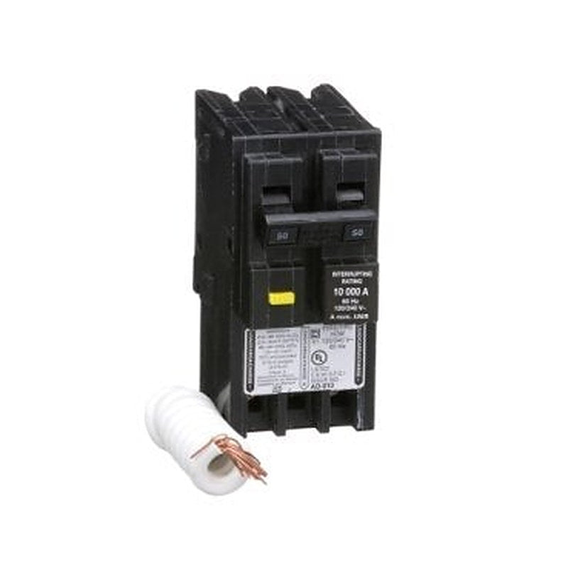 Mini circuit breaker, Homeline, 50A, 2 pole, 120/240VAC, 10kA AIR, ground fault class A, plug in, UL [TAA] (Mini circuit breaker Homeline) is a Schneider Electric product. Designed for reliable performance and long service life. Available across Iraq — contact us for pricing and delivery options.