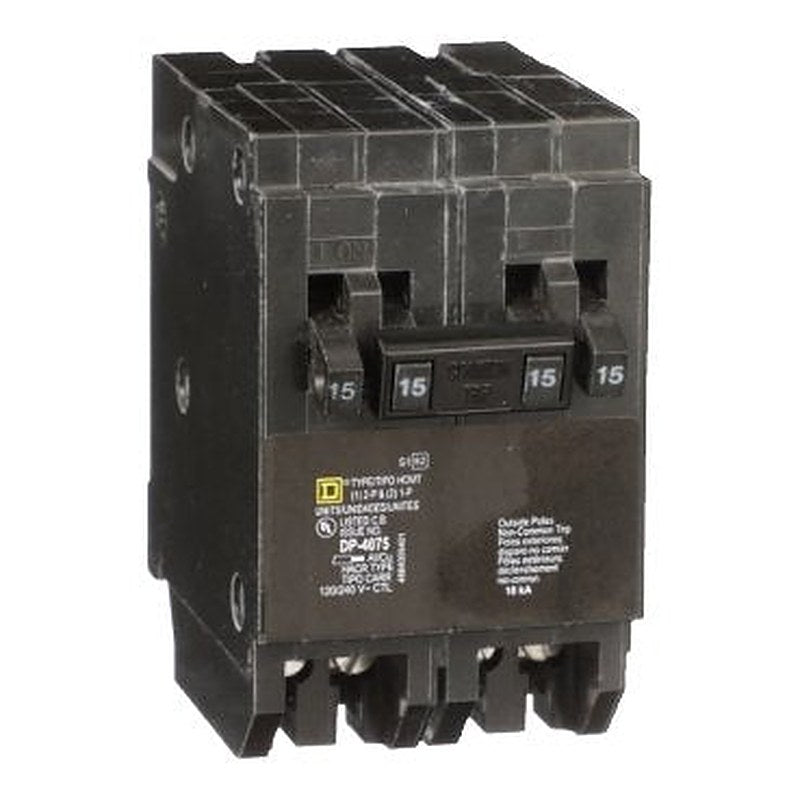 Tandem circuit breaker, Homeline, 2 x 1 pole at 15A, 1 x 2 pole at 15A, 120/240VAC, 10kA AIR, plug in, UL (Tandem circuit breaker Homeline) is a Schneider Electric product. Designed for reliable performance and long service life. Available across Iraq — contact us for pricing and delivery options.