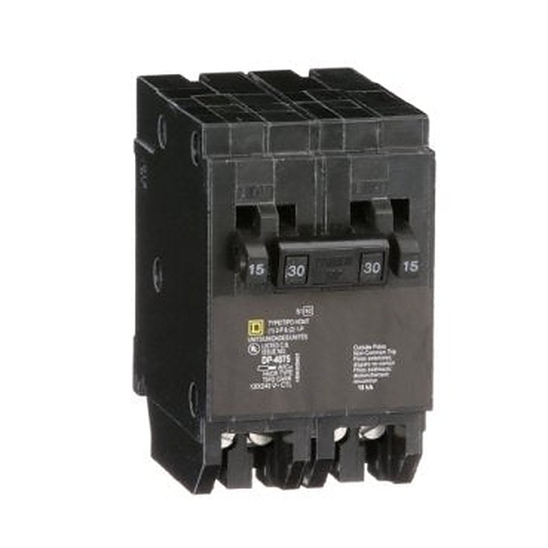 Tandem circuit breaker, Homeline, 2 x 1 pole at 15A, 1 x 2 pole at 30A, 120/240VAC, 10kA AIR, plug in, UL (Tandem circuit breaker Homeline) is a Schneider Electric product. Designed for reliable performance and long service life. Available across Iraq — contact us for pricing and delivery options.