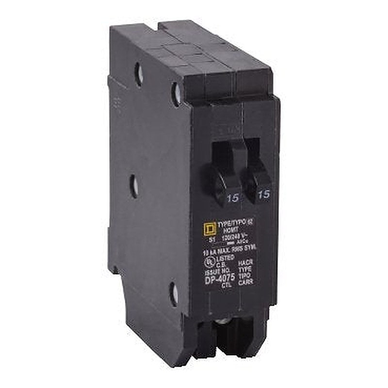 Tandem circuit breaker, Homeline, 1 x 1 pole at 15A, 1 x 1 pole at 20A, 120/240VAC, 10kA AIR, plug in, UL (Tandem circuit breaker Homeline) is a Schneider Electric product. Designed for reliable performance and long service life. Available across Iraq — contact us for pricing and delivery options.