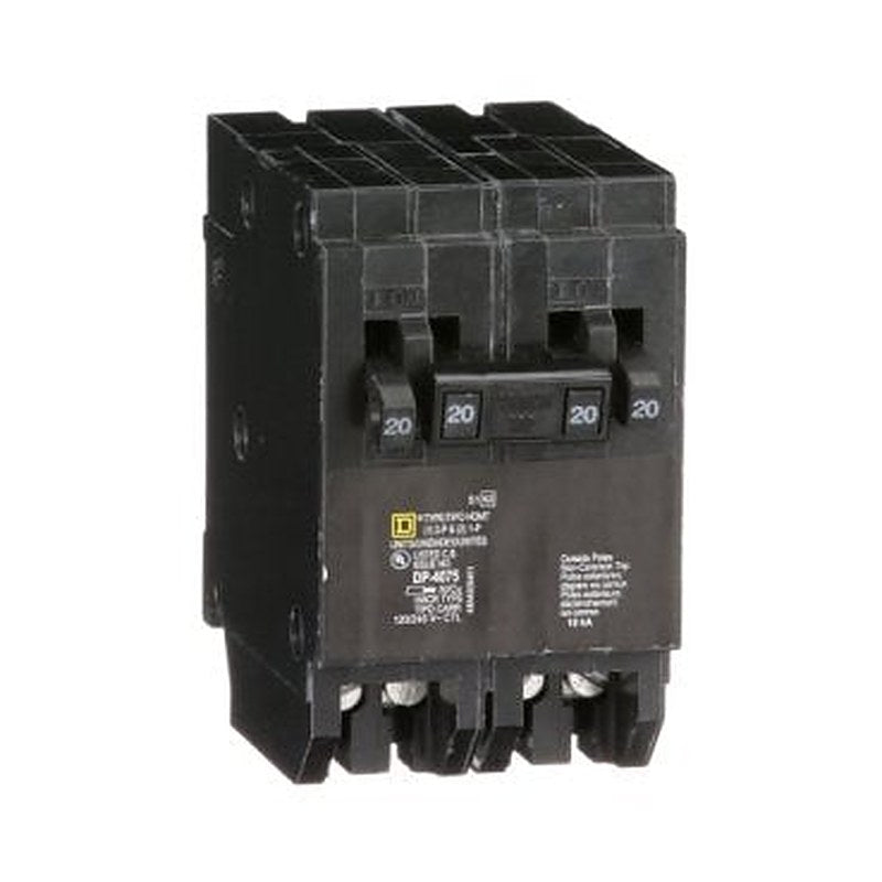 Tandem circuit breaker, Homeline, 2 x 1 pole at 20A, 1 x 2 pole at 20A, 120/240VAC, 10kA AIR, plug in, UL (Tandem circuit breaker Homeline) is a Schneider Electric product. Designed for reliable performance and long service life. Available across Iraq — contact us for pricing and delivery options.