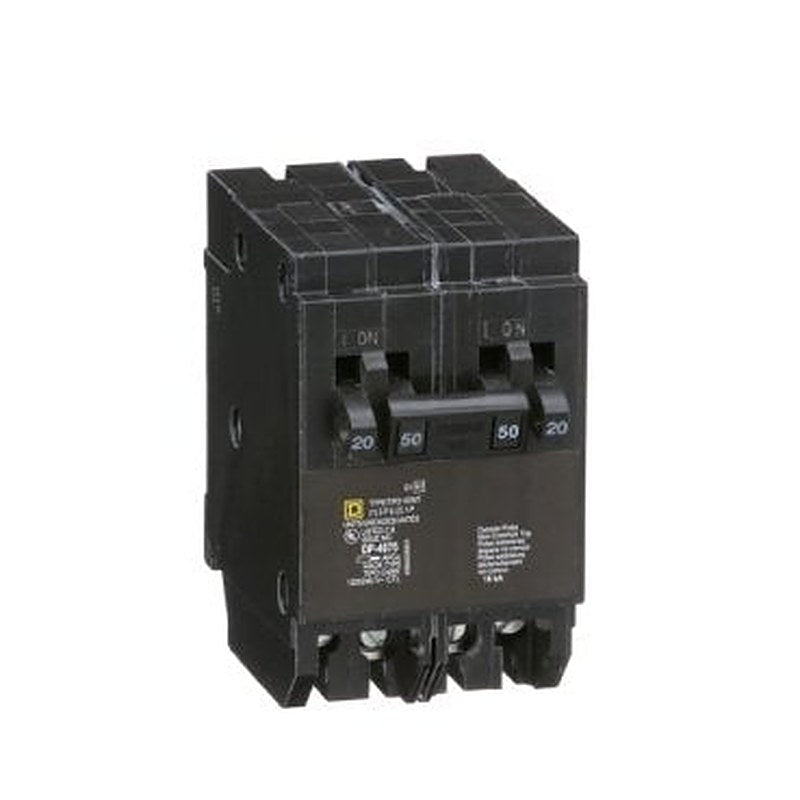 Tandem circuit breaker, Homeline, 2 x 1 pole at 20A, 1 x 2 pole at 50A, 120/240VAC, 10kA AIR, plug in, UL (Tandem circuit breaker Homeline) is a Schneider Electric product. Designed for reliable performance and long service life. Available across Iraq — contact us for pricing and delivery options.