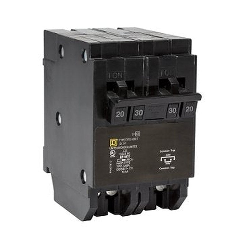 Quad tandem circuit breaker, Homeline, 1 x 2 pole at 20A, 1 x 2 pole at 30A, 120/240VAC, 10kA AIR, plug in, UL (Quad tandem circuit breaker Homeline) is a Schneider Electric product. Designed for reliable performance and long service life. Available across Iraq — contact us for pricing and delivery options.