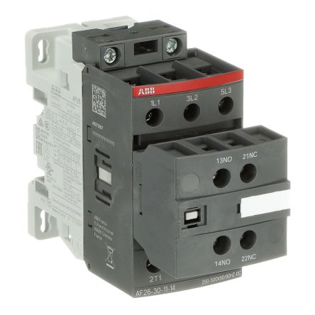 ABB 1SBL23 Contactor, 250V, 500 V Coil, 3-Pole, 45 A, 15 kW 500V, 4 NO/1 NC, 690V