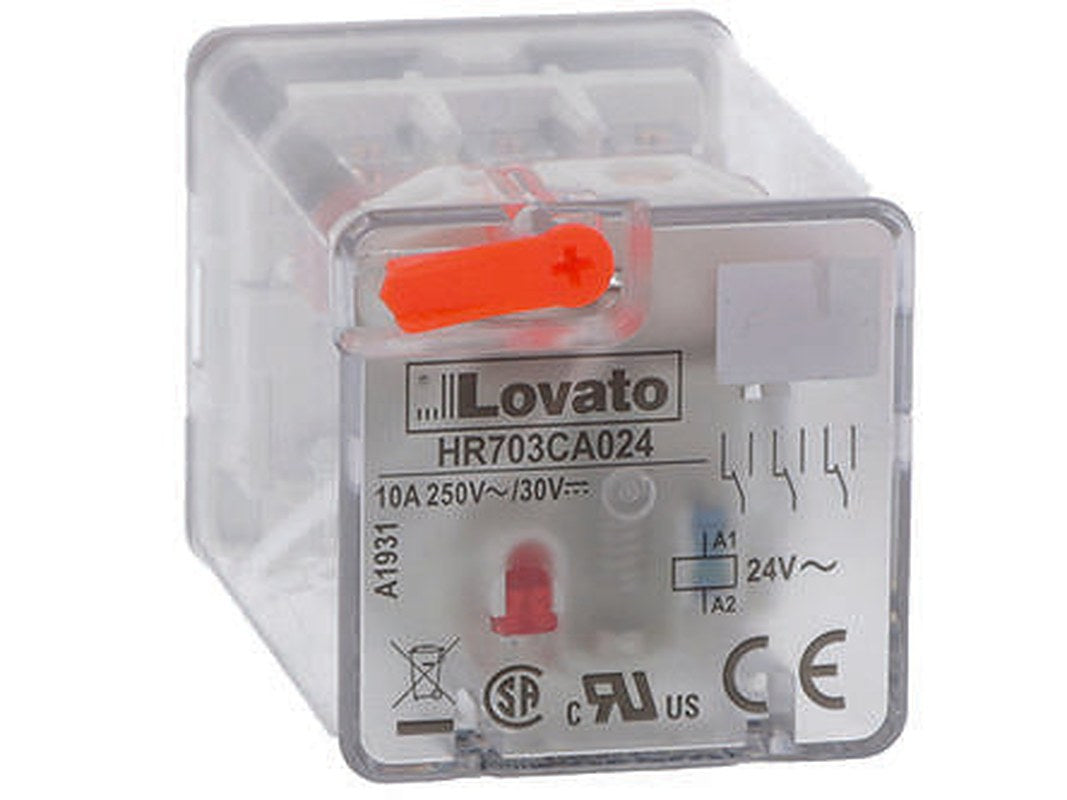 Lovato DIN Rail Non-Latching Relay, 230V ac Coil, 10A Switching Current, 3PDT