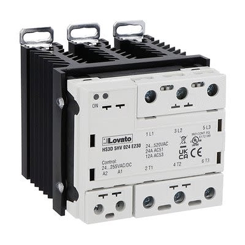 Lovato HS3D Series Relay, 24 A Load, Screw Mount, 520 V Load, 255V Control