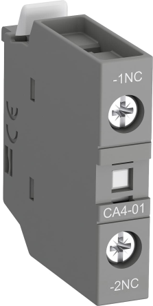 ABB Auxiliary Contact, 1 Contact, 1 NC, CA4, Front, 6 A, 600 V dc, 690V ac, 1SBN010110T1001 CA4-01-T