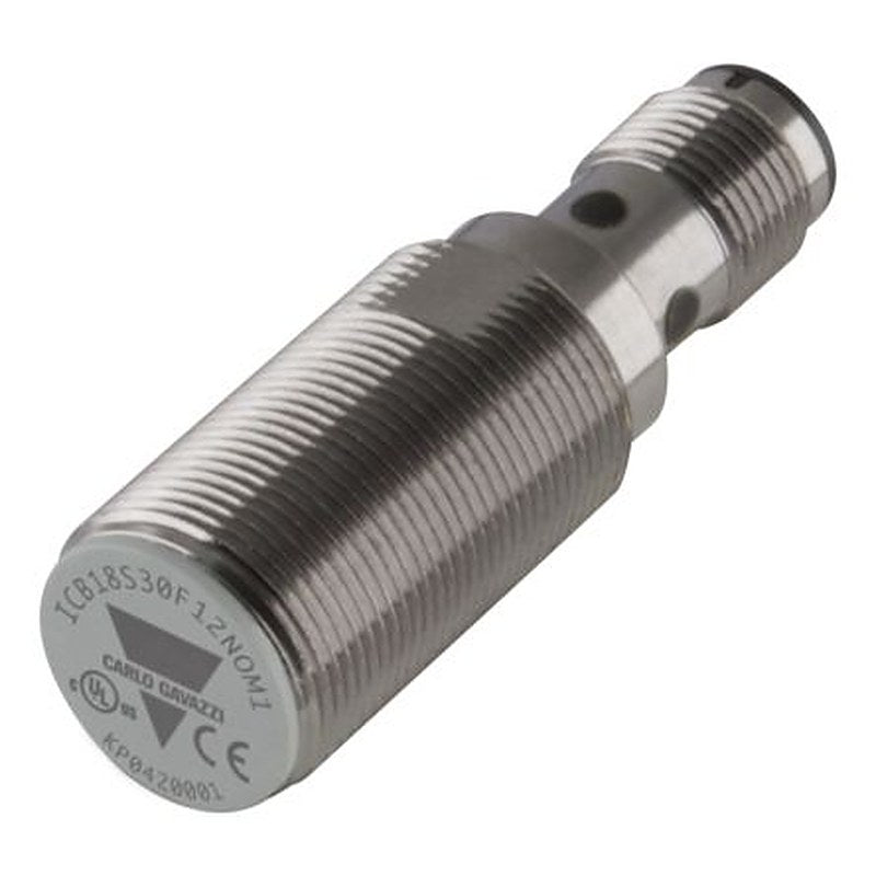 Carlo Gavazzi ICB18S30F12POM1 Threaded Barrel Inductive Proximity Sensor, M18 PNP ICB18 36V dc 12 mm 36 V dc 200mA