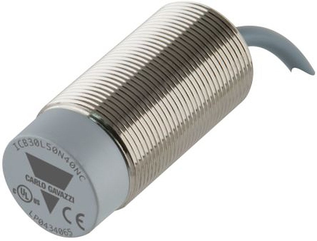 Carlo Gavazzi ICB30L50N22PC Threaded Barrel Inductive Proximity Sensor, M30 PNP ICB30 36V dc 22 mm 36 V dc 200mA