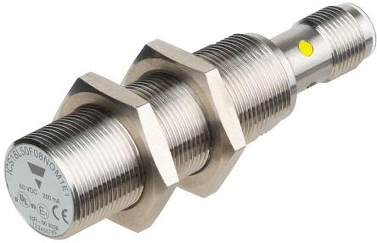 Carlo Gavazzi ICS18L50F08NOM1E1 Threaded Barrel Inductive Proximity Sensor, M18 NPN ICS18 60V dc 8 mm 60 V dc 200mA