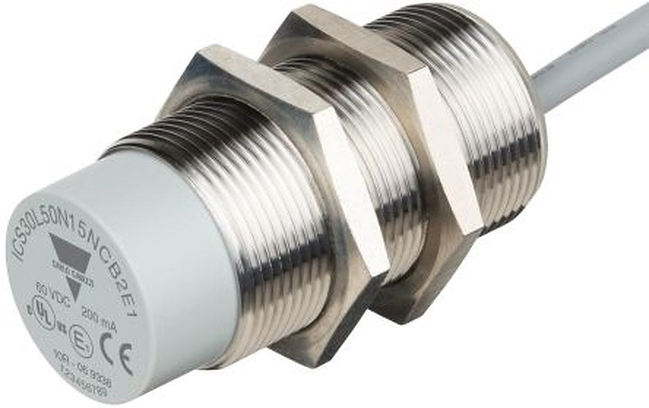 Carlo Gavazzi ICS30L50N22PCB2E1 Threaded Barrel Inductive Proximity Sensor, M30 PNP ICS30 60V dc 22 mm 60 V dc 200mA