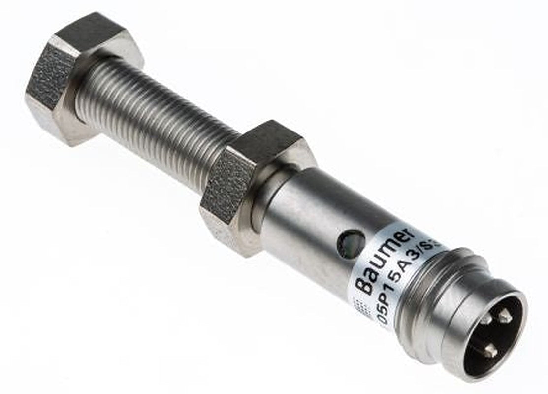 Baumer IFRM 05P15A3/S35L Threaded Barrel Inductive Proximity Sensor, M5 x 0.5 PNP 30V 1 mm 30 V dc 100mA