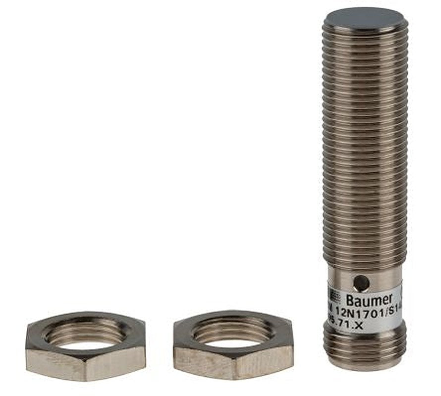 Baumer IFRM 12N1701/S14L Threaded Barrel Inductive Proximity Sensor, M12 NPN 30V 4 mm 30 V dc 200mA