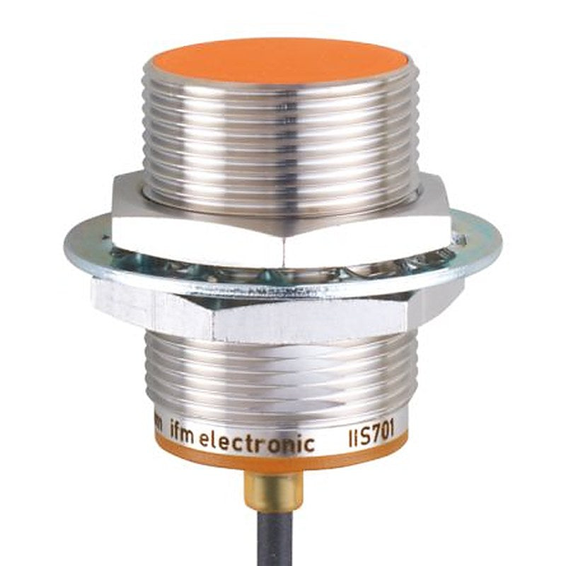 ifm electronic IIS701 Threaded Barrel Inductive Proximity Sensor, M30 x 1.5 PNP IIS 30V dc 15 mm 30 V dc 100mA
