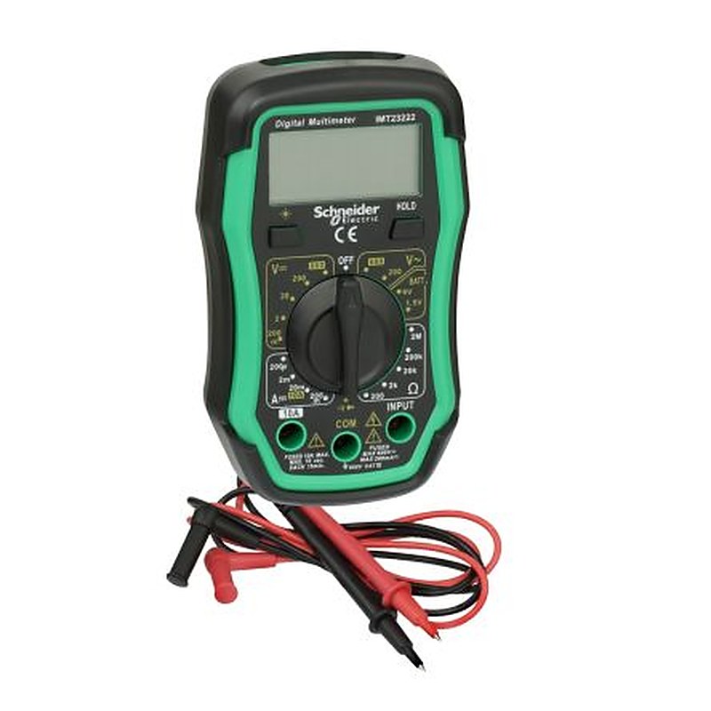 Schneider Electric IMT23222 Thorsman Digital LCD Multimeter, 10 A dc, 600 V ac