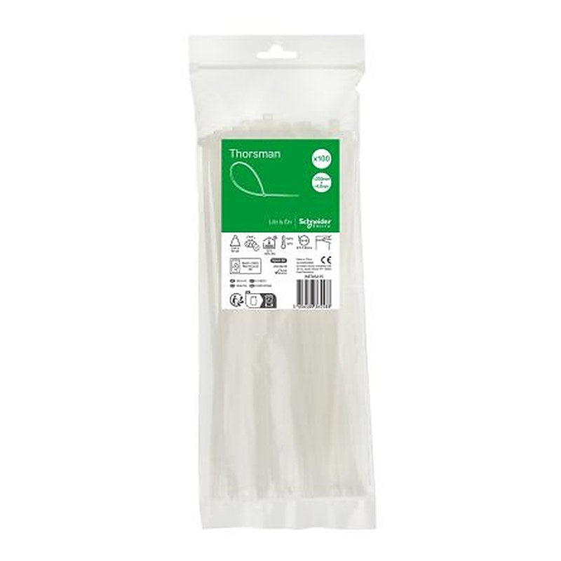 Schneider Electric Cable Tie, Cable Tie, 250 mm x 4.8mm, Clear Polyamide 66