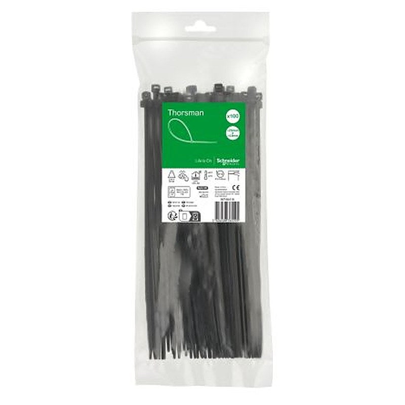 Schneider Electric Cable Tie, Cable Tie, 250 mm x 4.8mm, Black Polyamide 66