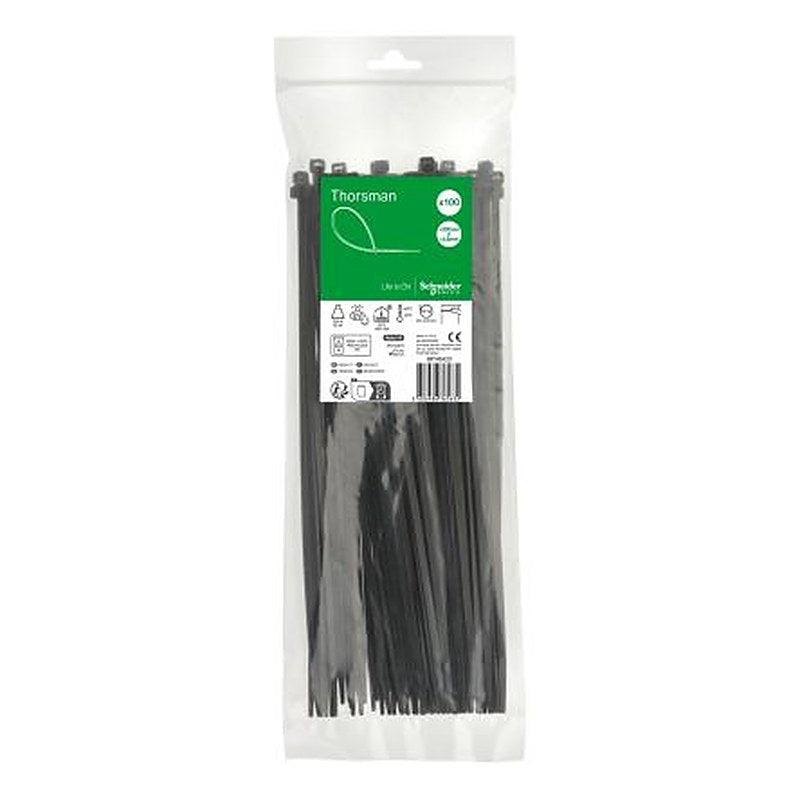 Schneider Electric Cable Tie, Cable Tie, 300 mm x 4.8mm, Black Polyamide 66