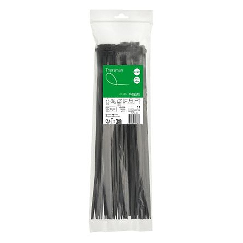 Schneider Electric Cable Tie, Cable Tie, 370 mm x 4.8mm, Black Polyamide 66