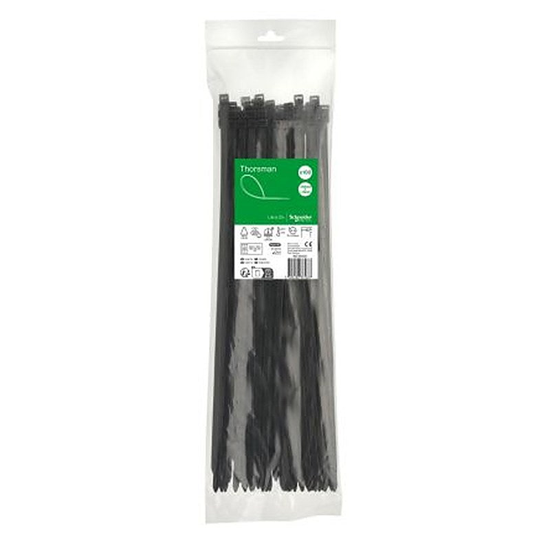 Schneider Electric Cable Tie, Cable Tie, 380 mm x 7.6mm, Black Polyamide 66