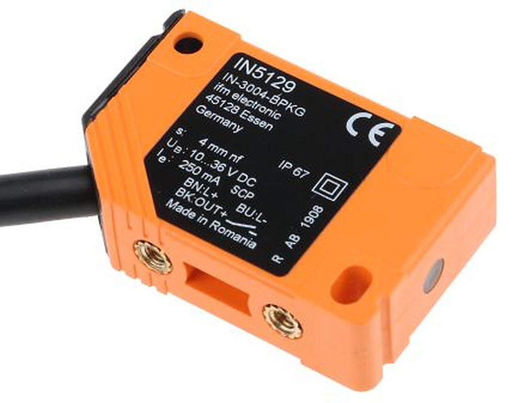 ifm electronic IN5129 Block Inductive Proximity Sensor, M3 PNP IN-3004-BPKG 36V 4 mm 36 V dc 250mA