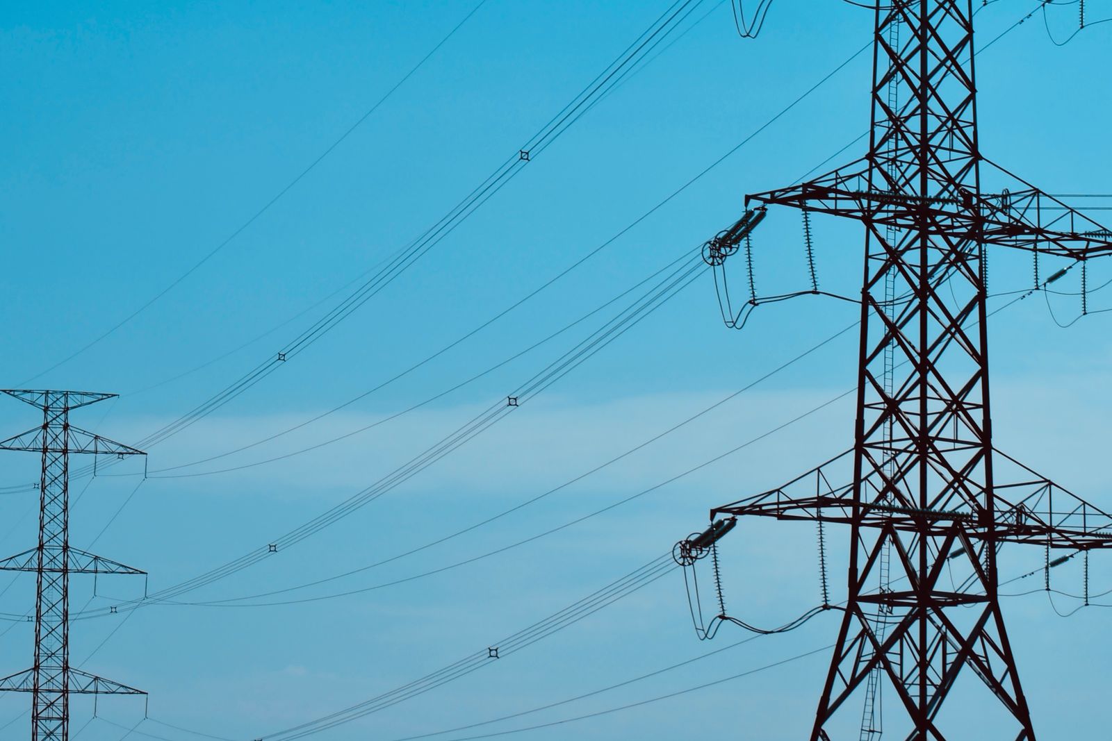 High-voltage power transmission towers