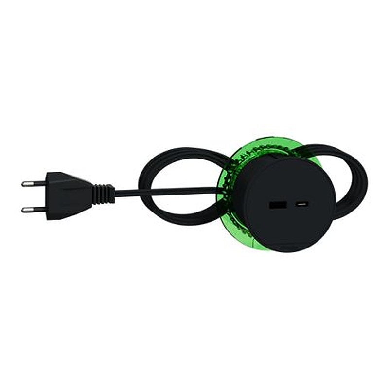 Schneider Electric 2 m 2 Socket USB Type A, USB Type C Extension Lead, 5V, IP20
