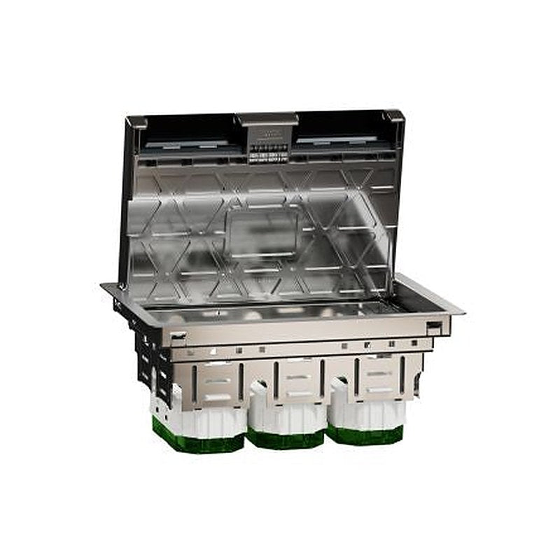 Schneider Electric Grey 6 Compartment Floorbox L, 275 mm x 200mm 82 mm