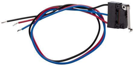Omron Simulated Roller Lever Micro Switch, Pre-Wired Terminal, 2A, 250 V ac, 30 V dc, SPDT, IP67