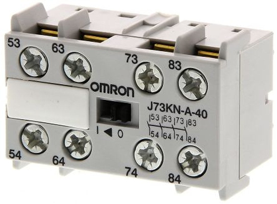 Omron Auxiliary Contact, 4 Contact, 4 NO, J7KN, DIN Rail, 10 A, 400V, J73KN-A-40